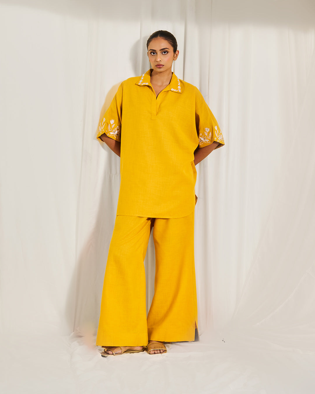 Soft Moss – Muse Set <br> Women's Embroidered Cotton Co-ord Set