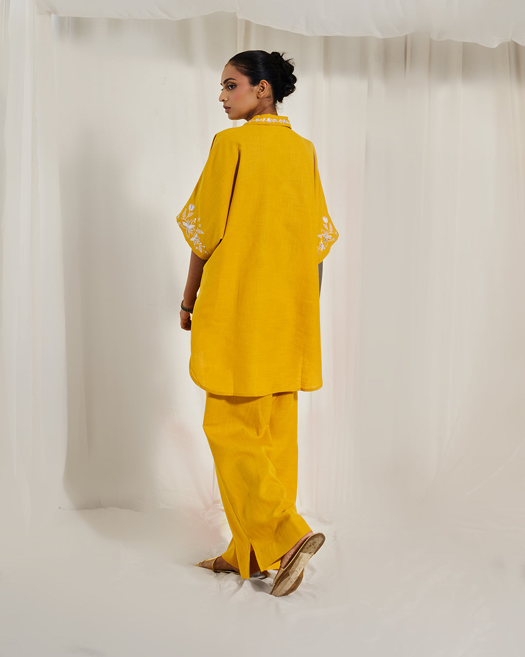 Marigold Glow – Muse Set <br> Women's Embroidered Cotton Co-ord Set