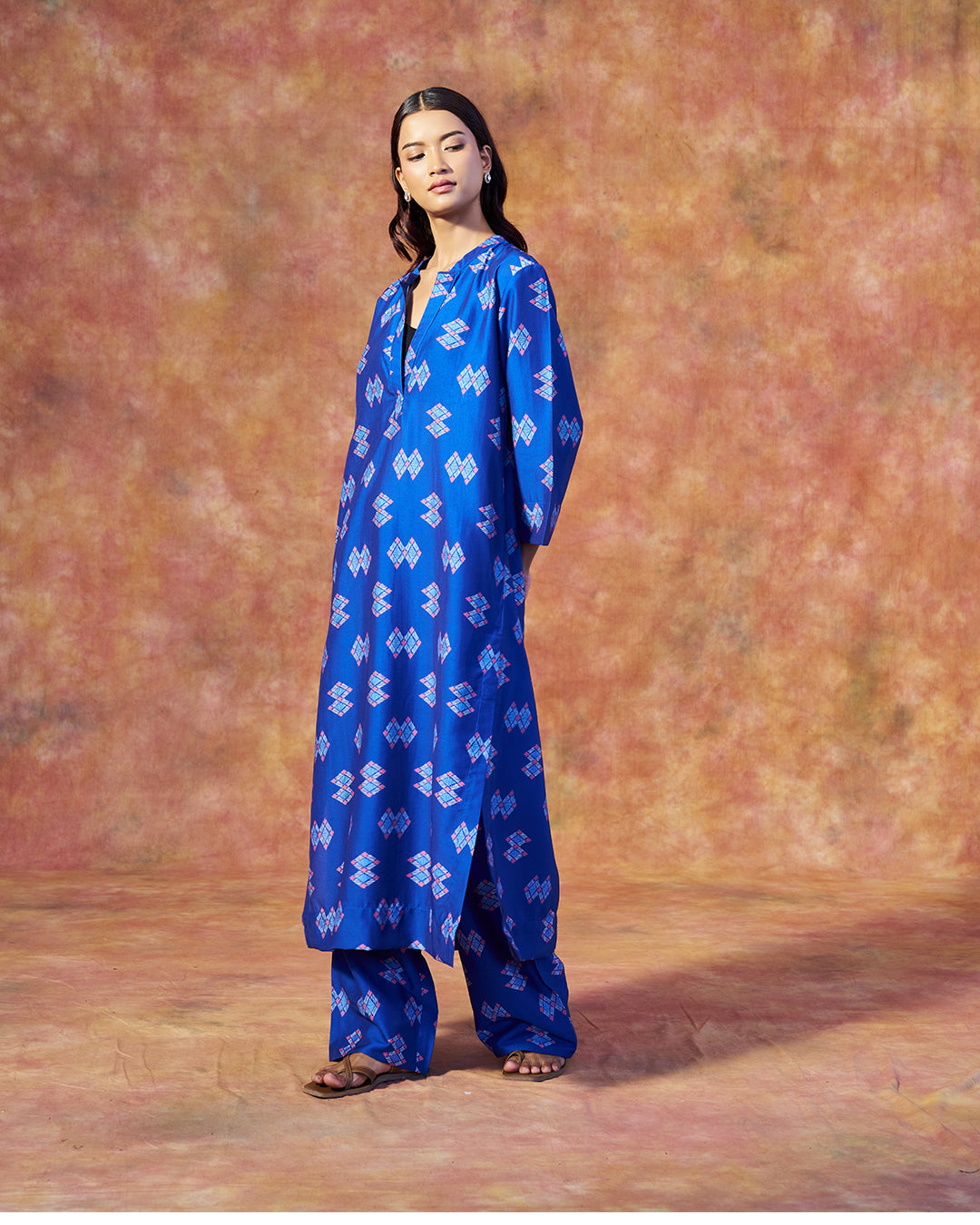 Ziya Set <br> Women's Long Tunic Set with Straight Pants