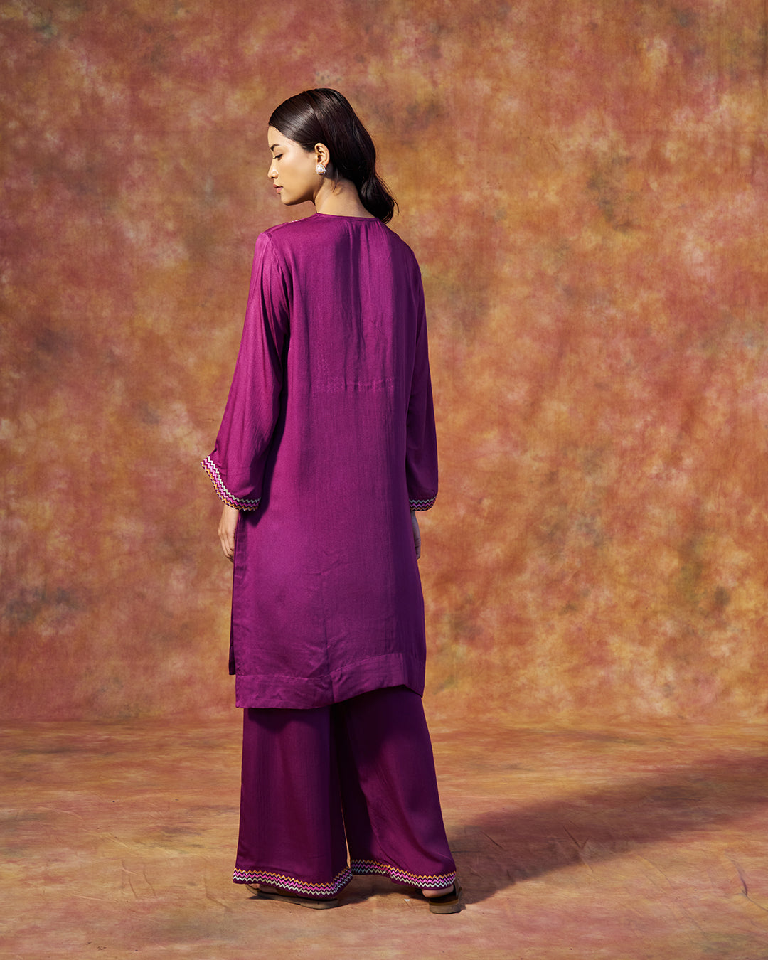 Rumi Set <br> Embroidered Tunic Set with Wide Leg Pants