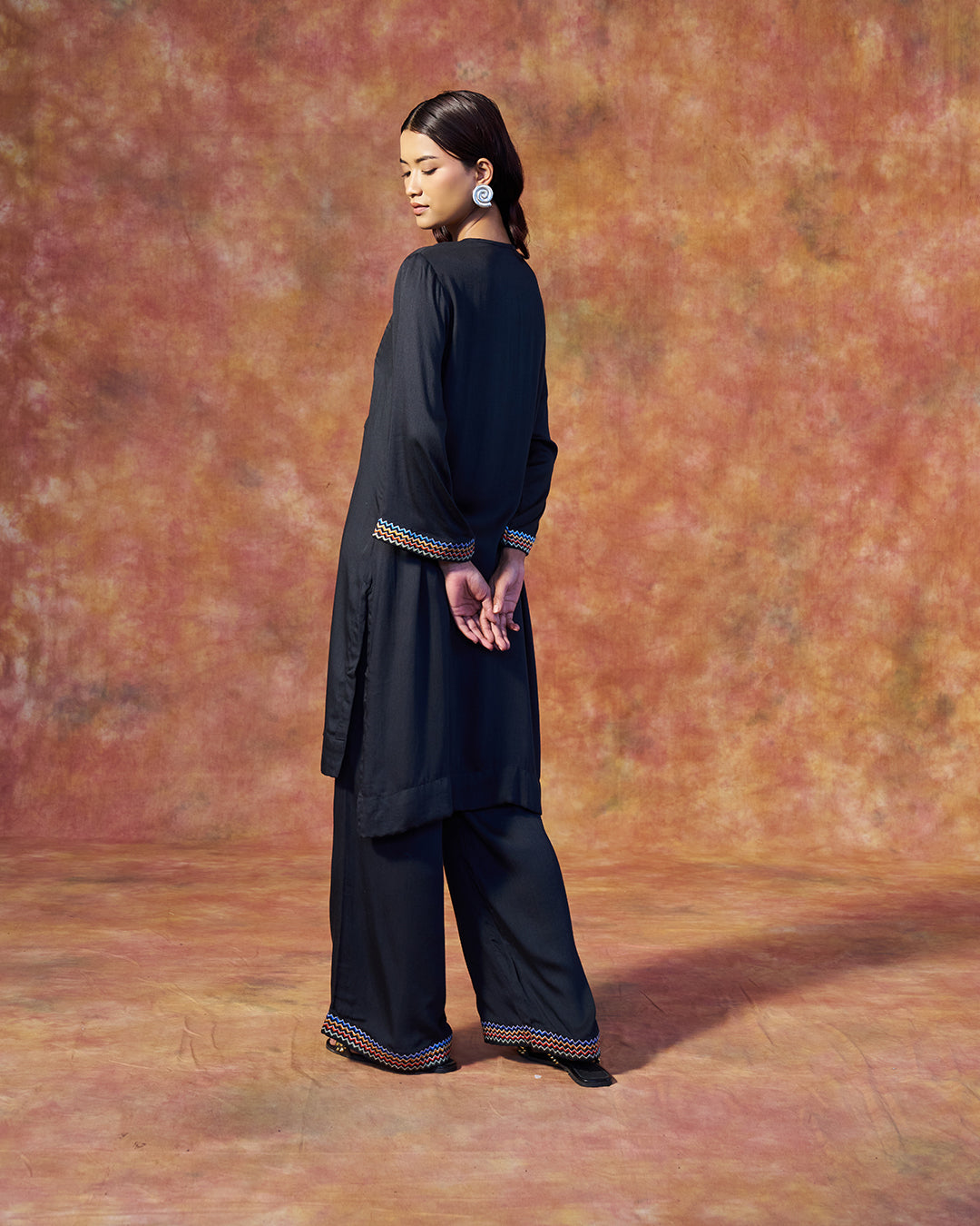 Rumi Set <br> Embroidered Tunic Set with Wide Leg Pants