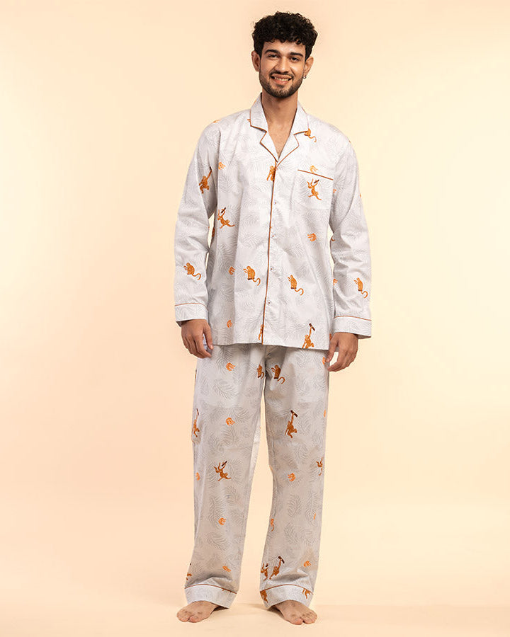 Banana Bandits Cotton Notched Pyjama Set - Men