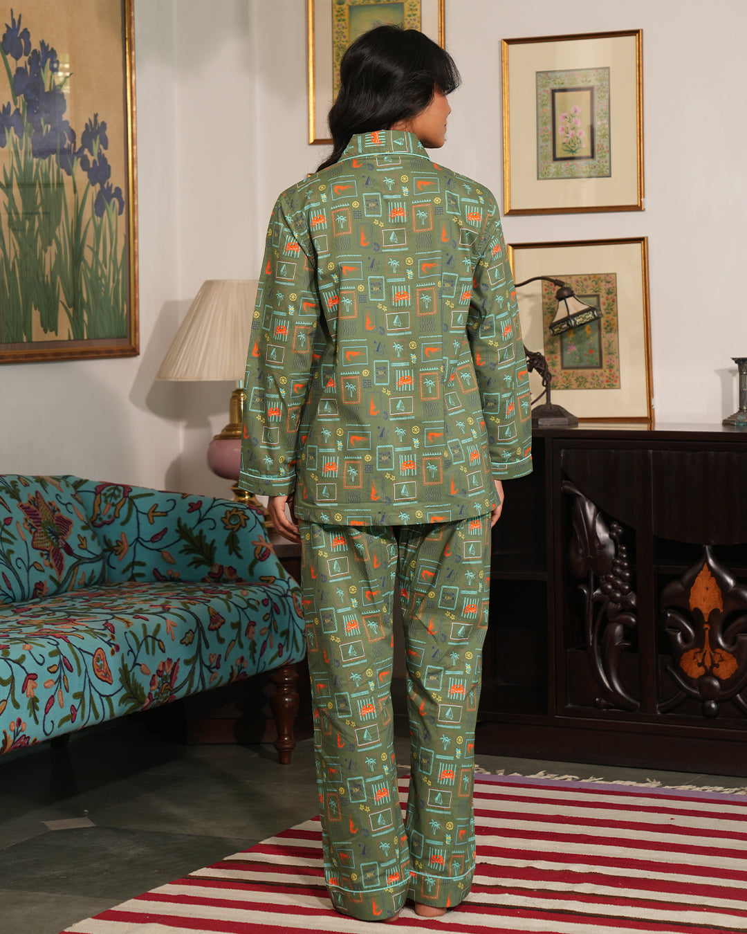 Coastal Cards - Everyday Set<br>Women’s Cotton Notch Collar Pajama Set
