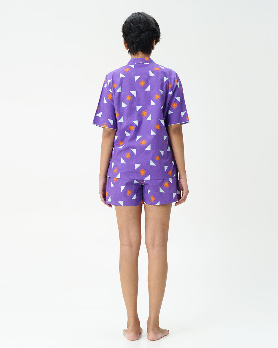 Cosmic Rays Cotton High Low Shorts Set