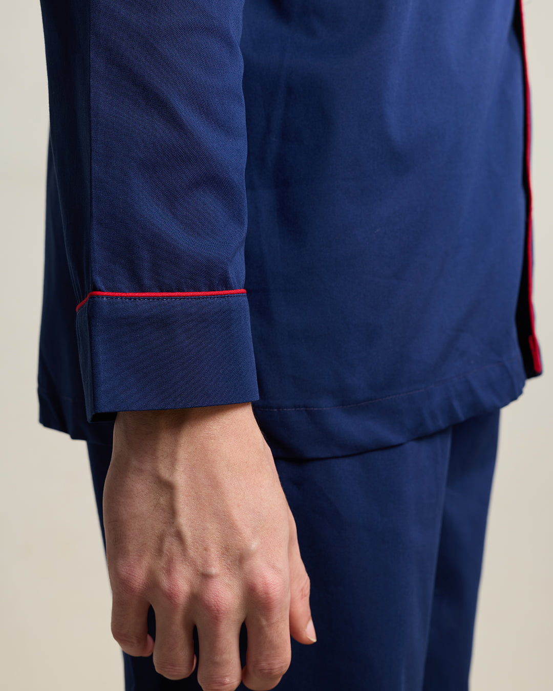 Silent Navy - Everyday Set<br>Men's Cotton Notch Collar Pajama Set