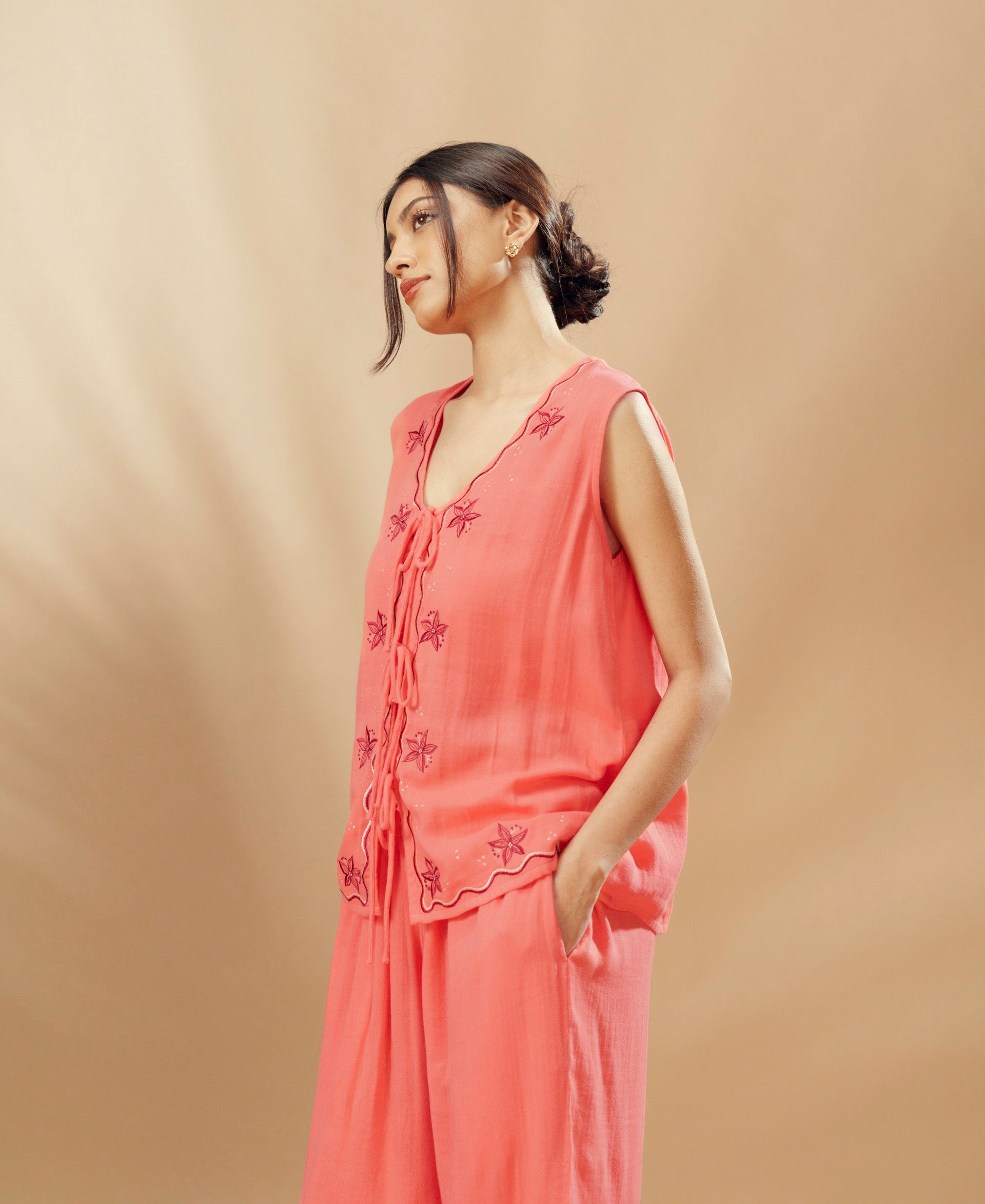 Sylvi - Embroidered Top & Pant Co-ord Set