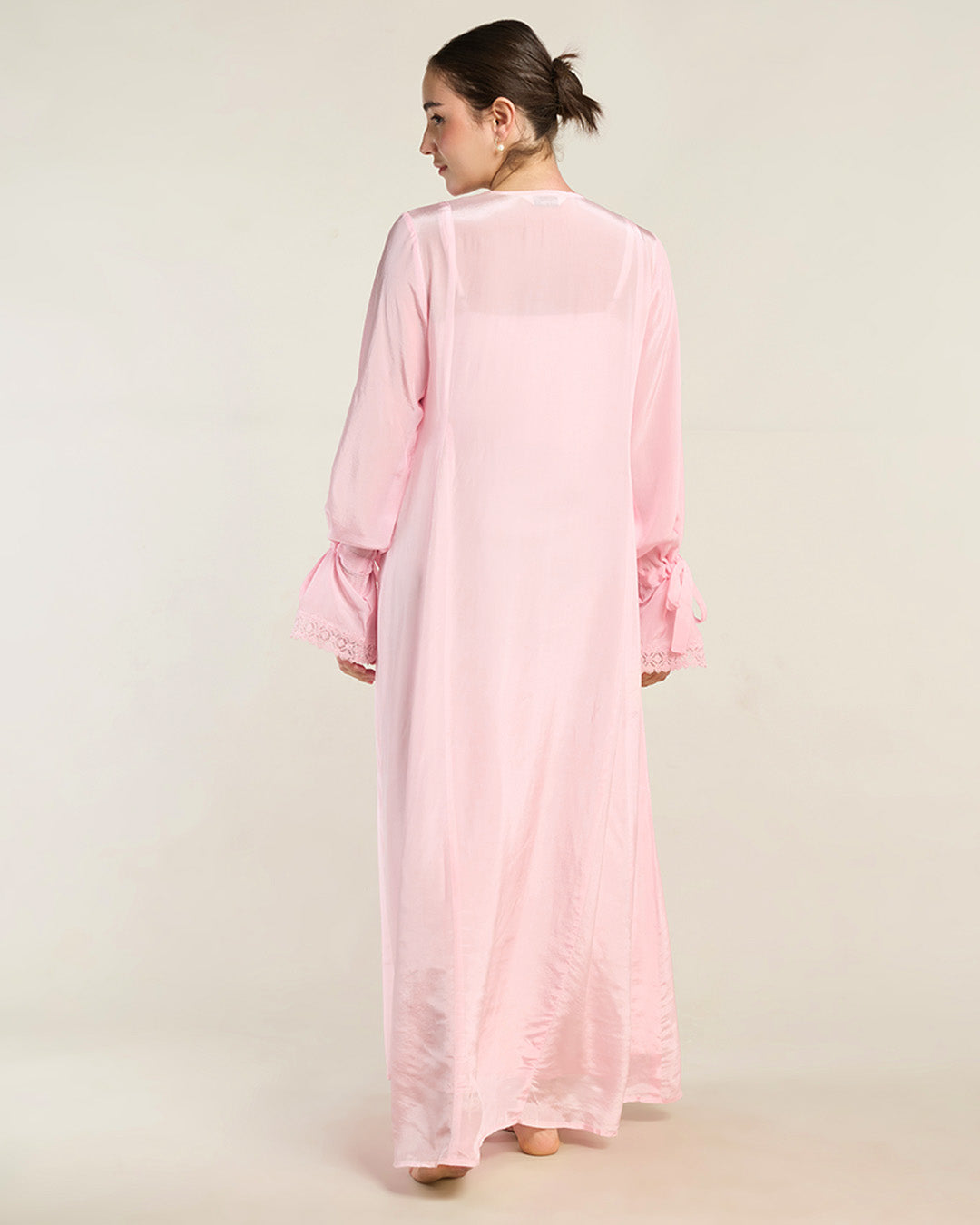 Rosé Satin Long Robe