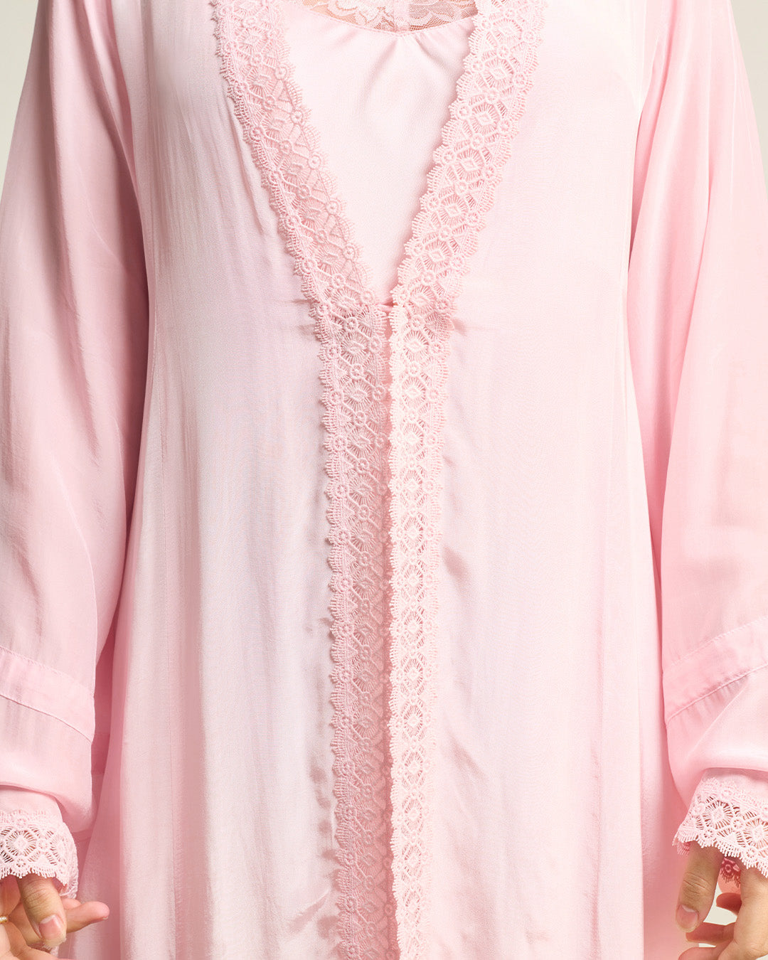 Rosé Satin Long Robe