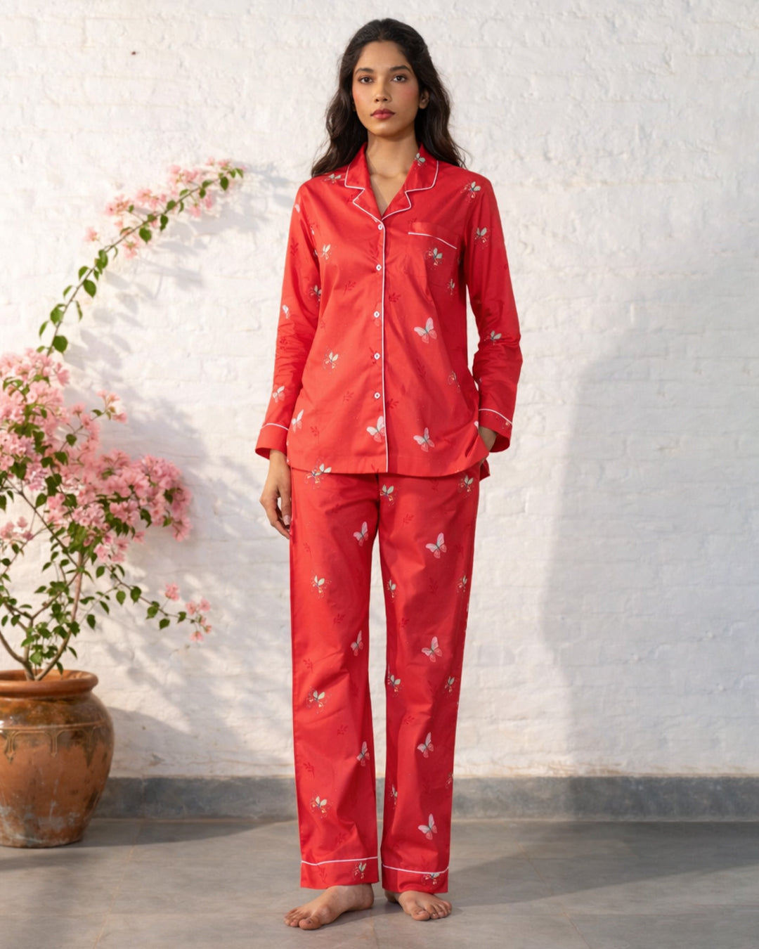 Flutter - Everyday Set<br>Women’s Cotton Notch Collar Pajama Set