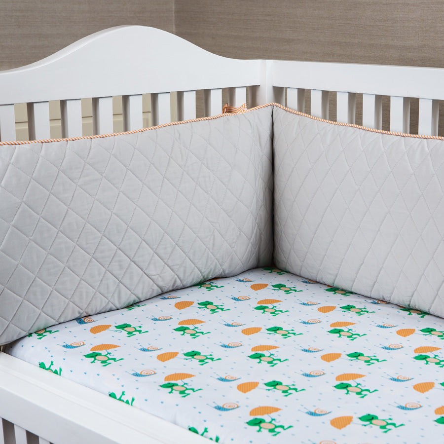 Grey With Orange Stripe Cotton Bumper