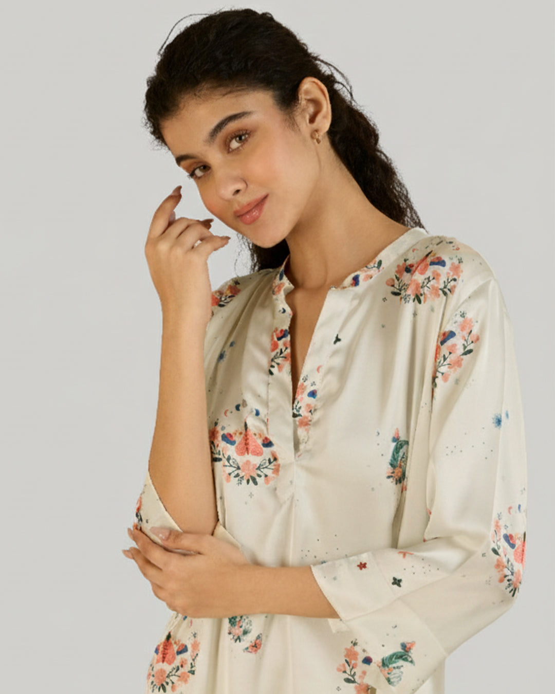 Edenscape Satin Midi Kaftan Dress