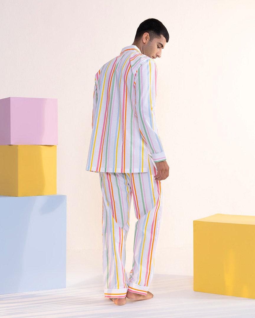 Rainbow Rope - Everyday Set<br>Men's Cotton Notch Collar Pajama Set