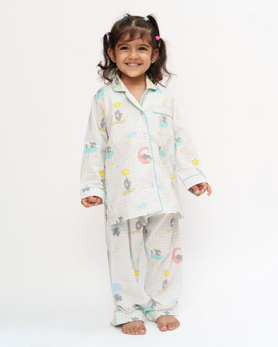 Elephant On Cloud - Everyday Set <br> Kids Cotton Notched Pajama Set