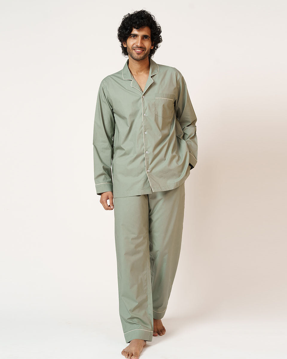 Cotton Notched Pyjama Set