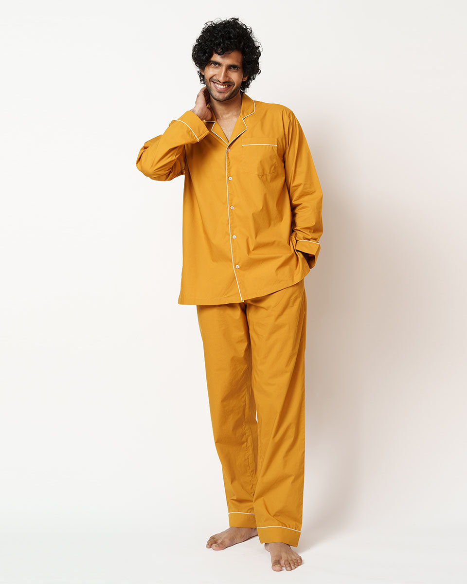 Cotton Notched Pyjama Set
