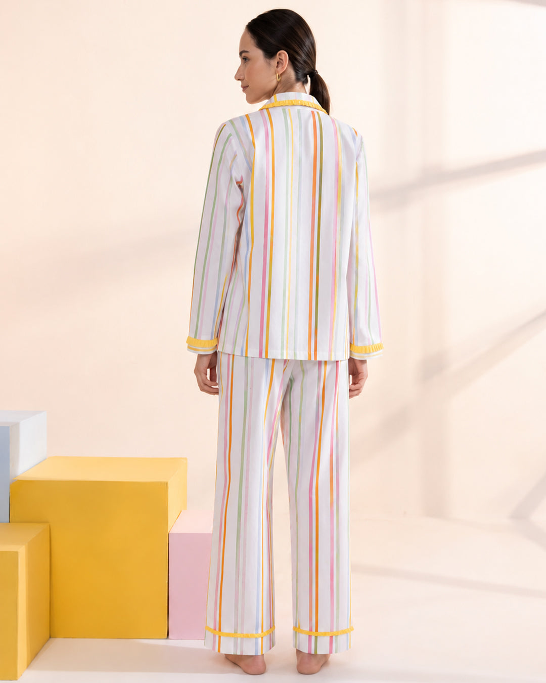 Reverie Set<br>Women’s Bow-tie Cotton Notch Collar Pajama Set