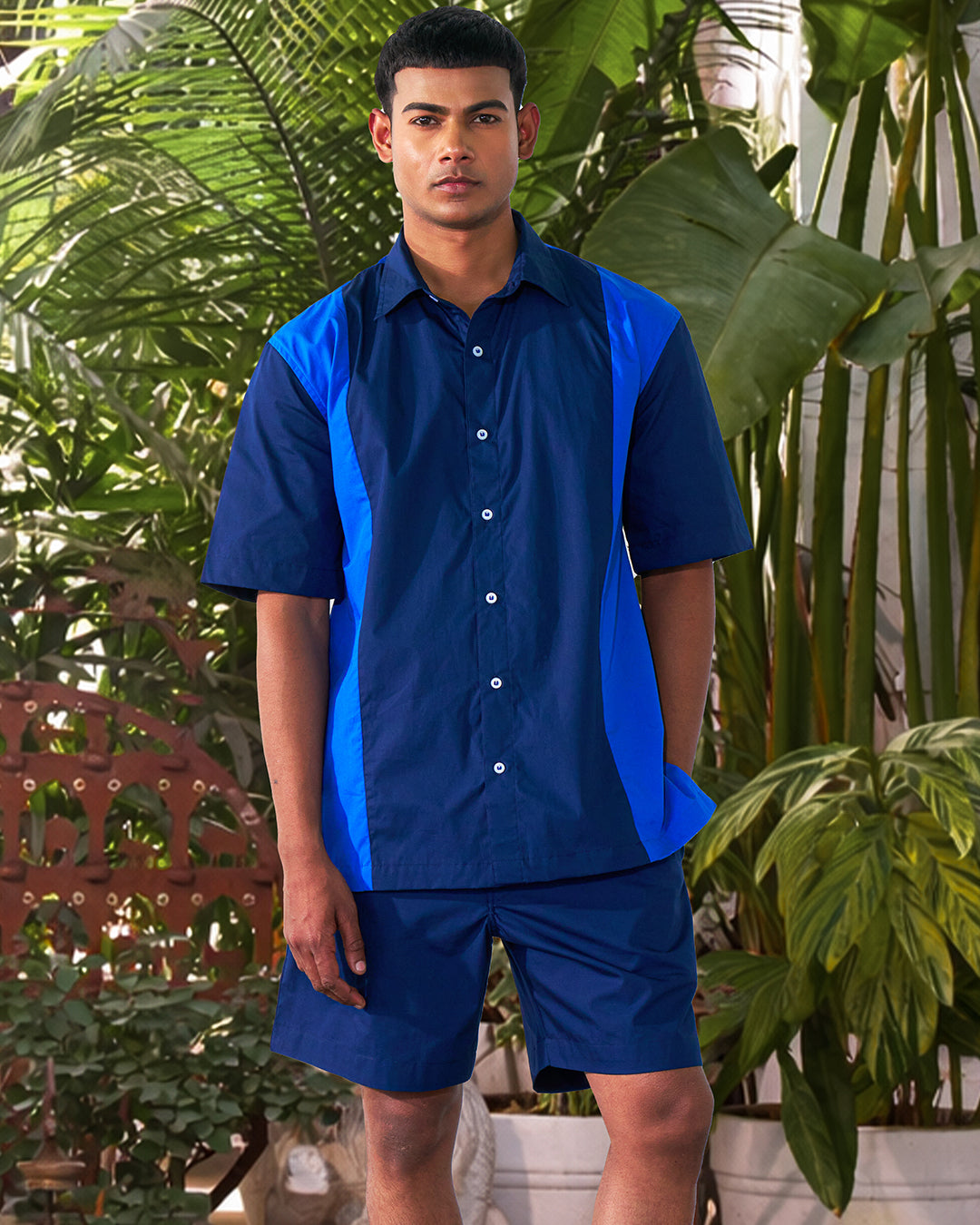 Evening Blues - Everyday Easy Set <br> Men's Cotton Shorts Set