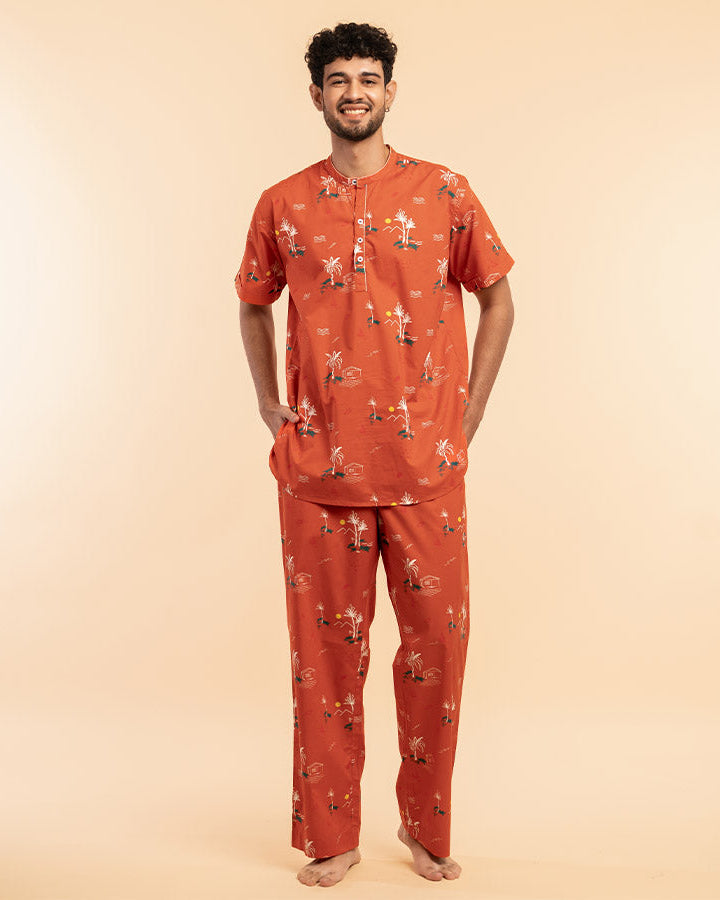 Rustic Shores Round Neck Pyjama Set