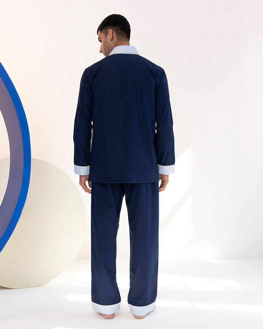 Indigo Sunset - Everyday Set<br>Men's Cotton Notch Collar Pajama Set