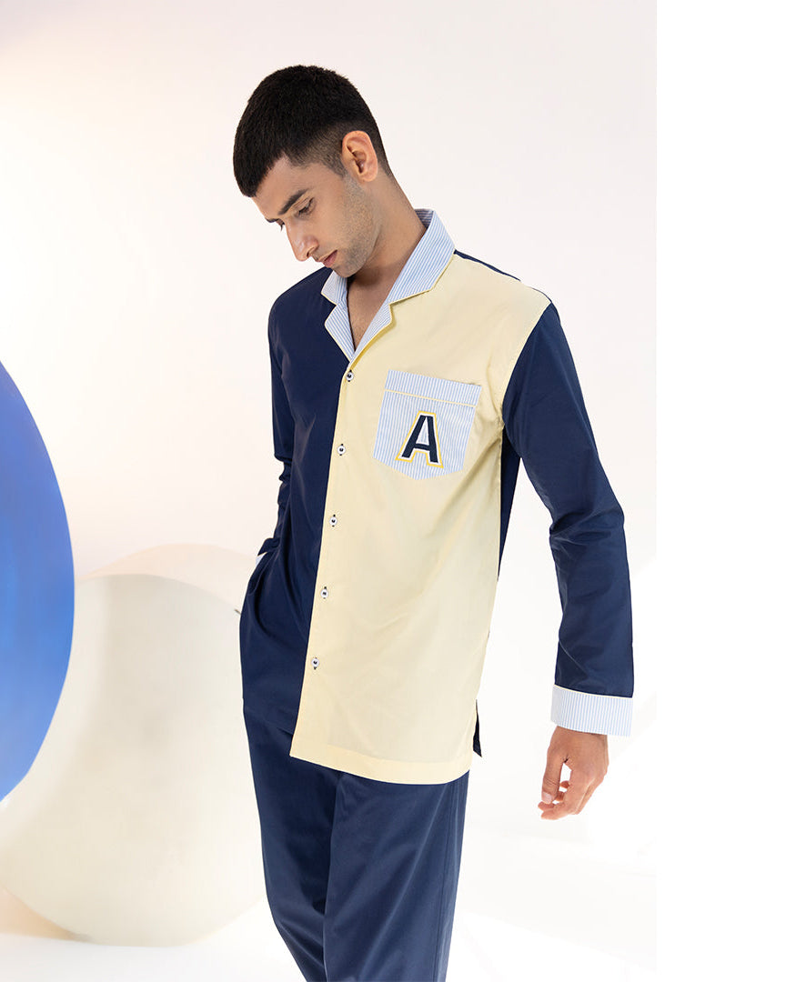 Indigo Sunset - Everyday Set<br>Men's Cotton Notch Collar Pajama Set