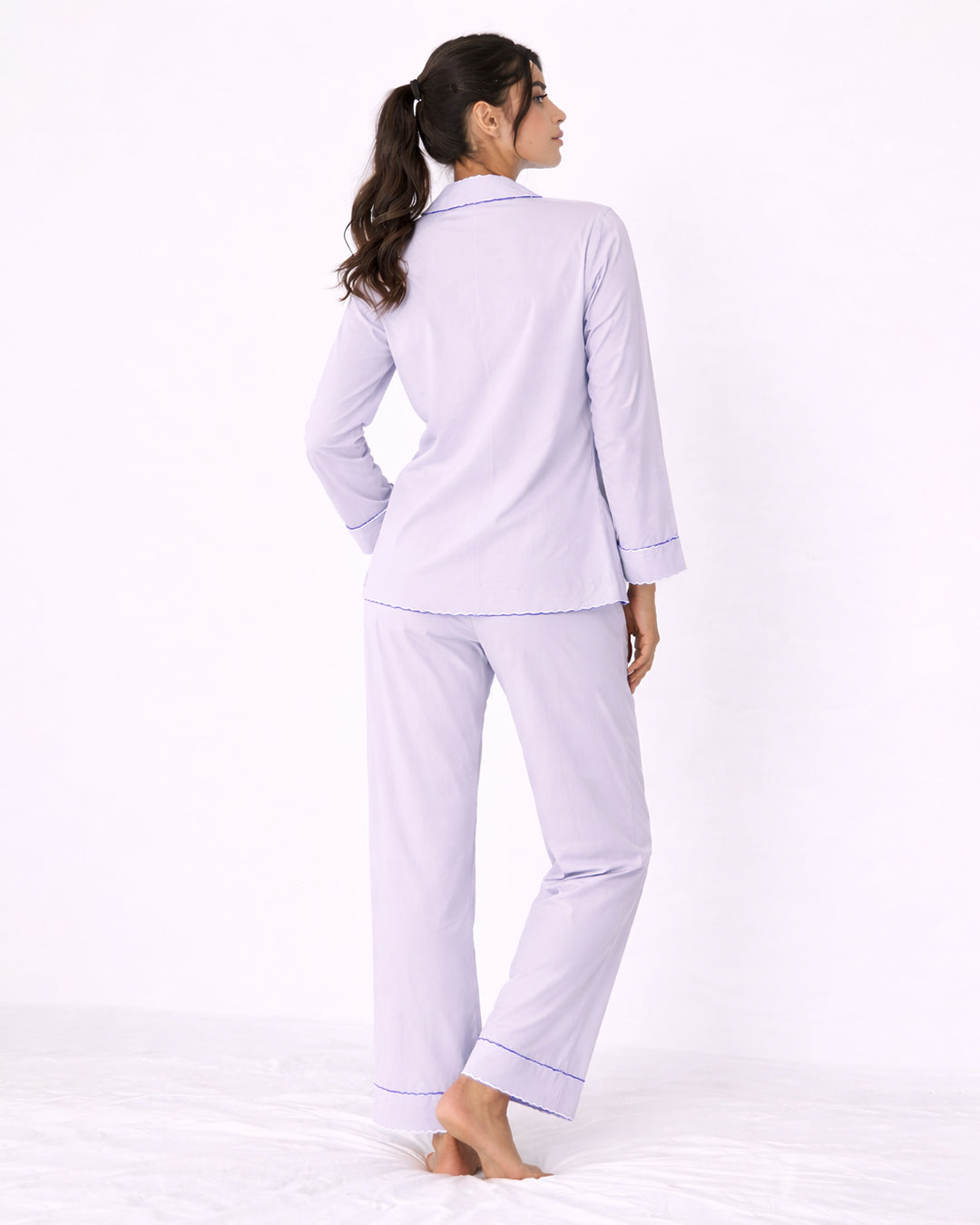 Monogram Muse - Everyday Set <br> Women's Cotton Embroidered Notched Collar Pajama Set