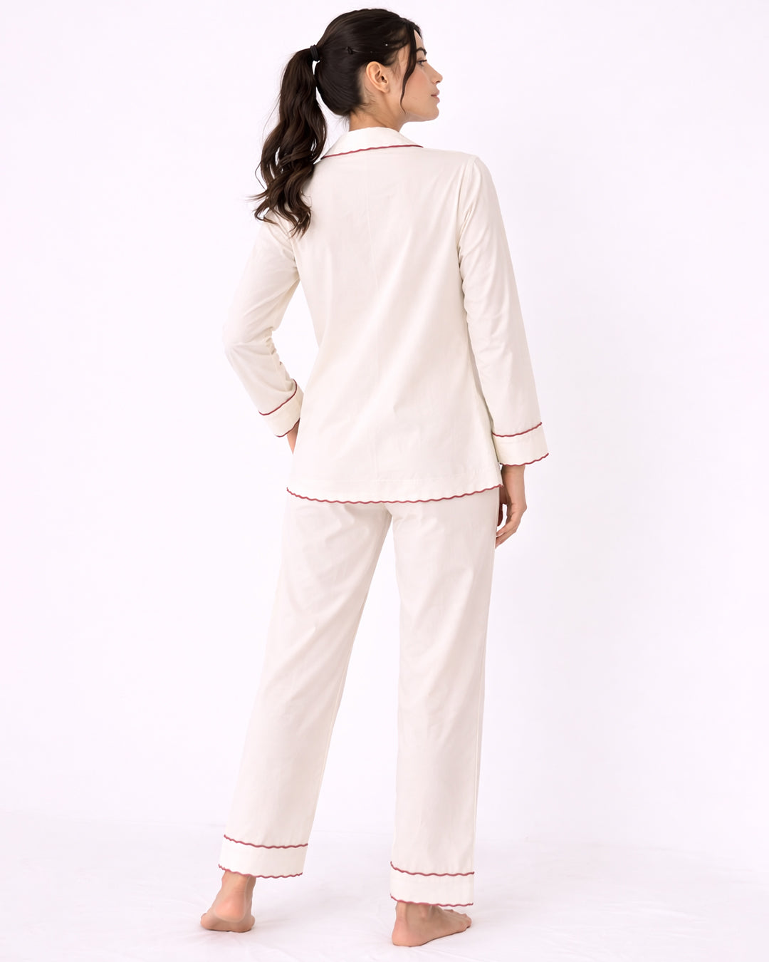 Monogram Muse - Everyday Set <br> Women's Cotton Embroidered Notched Collar Pajama Set
