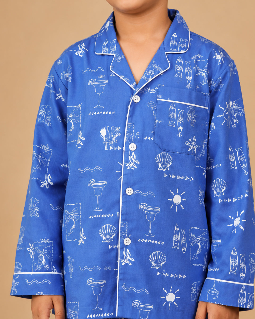 Lobster & Lime - Everyday Set <br> Kids Cotton Notched Pajama Set