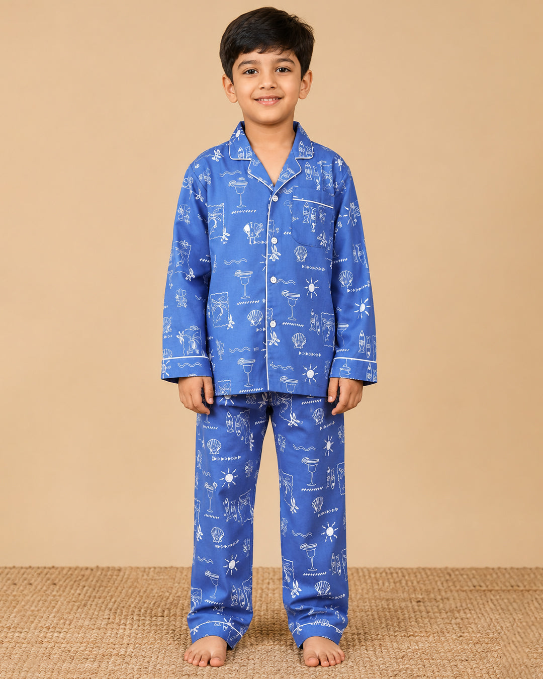 Lobster & Lime - Everyday Set <br> Kids Cotton Notched Pajama Set