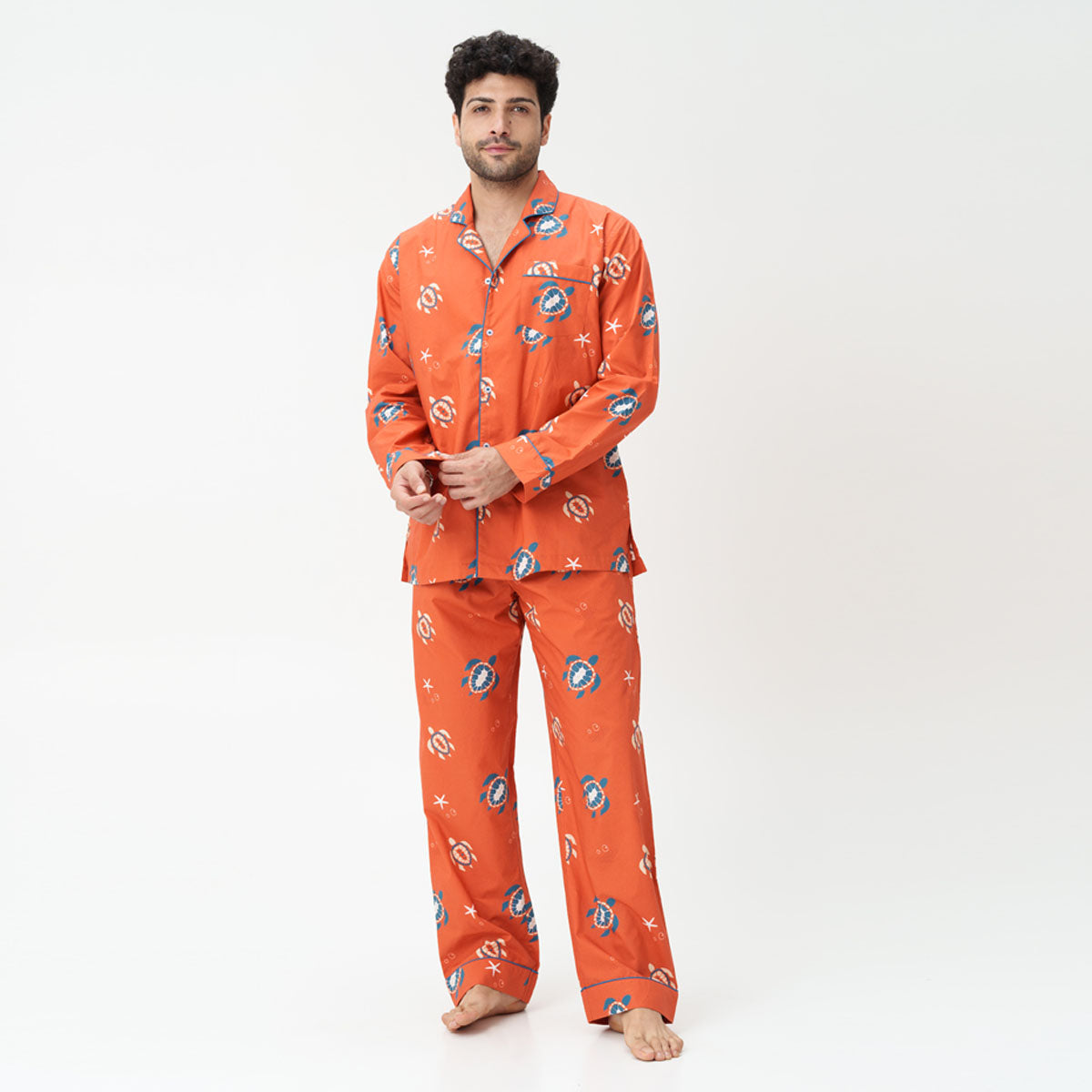 Turtle Tide Cotton Notched Pyjama Set