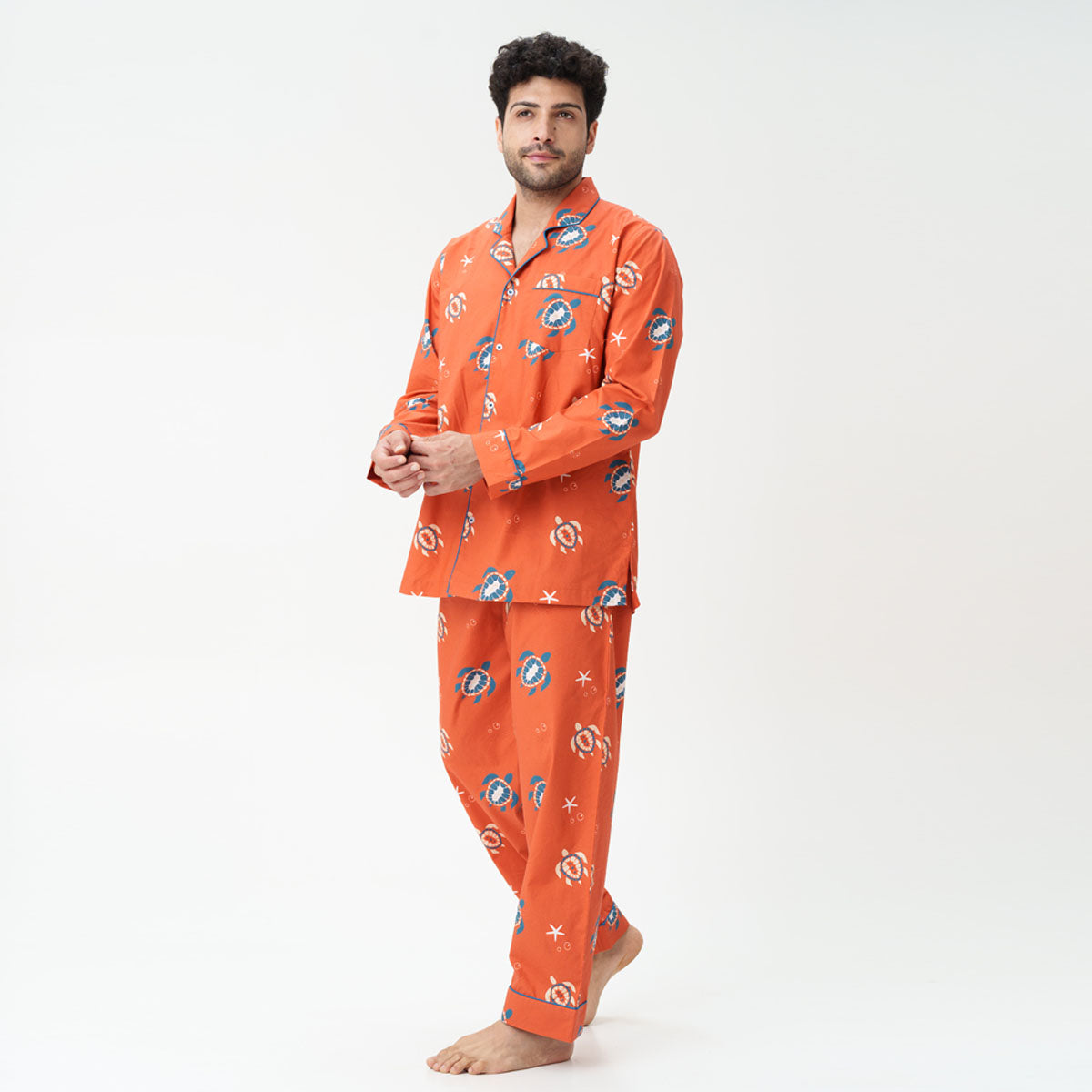 Turtle Tide Cotton Notched Pyjama Set