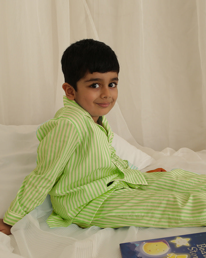 Applemint Cotton Notched Pyjama Set