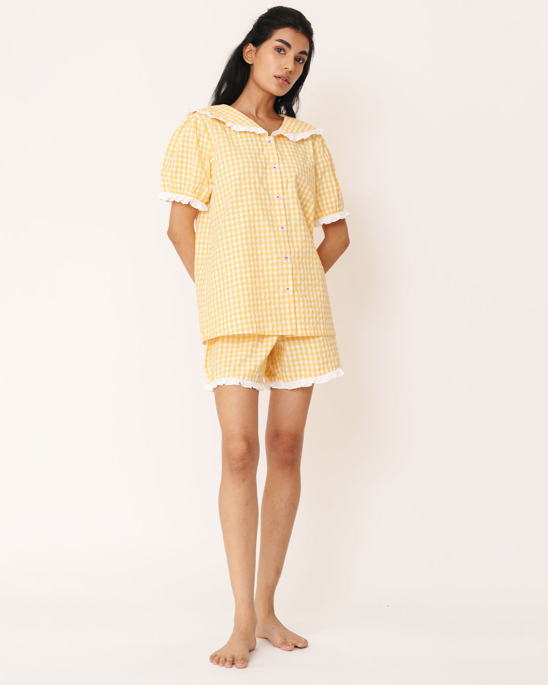 Sunwarm - Picnic Set <br> Women’s Cotton Gingham Shorts Set