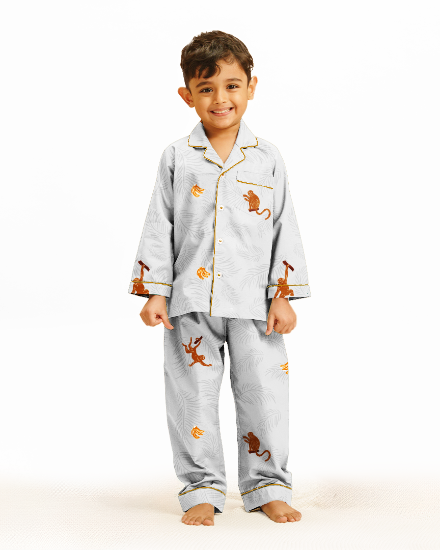 Banana Bandits Cotton Notched Pyjama Set