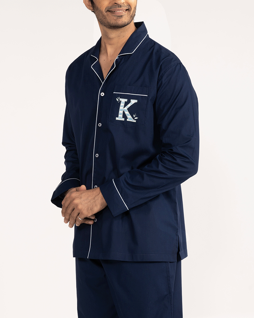 Blue Lagoon - Everyday Set<br>Men's Cotton Notch Collar Pajama Set