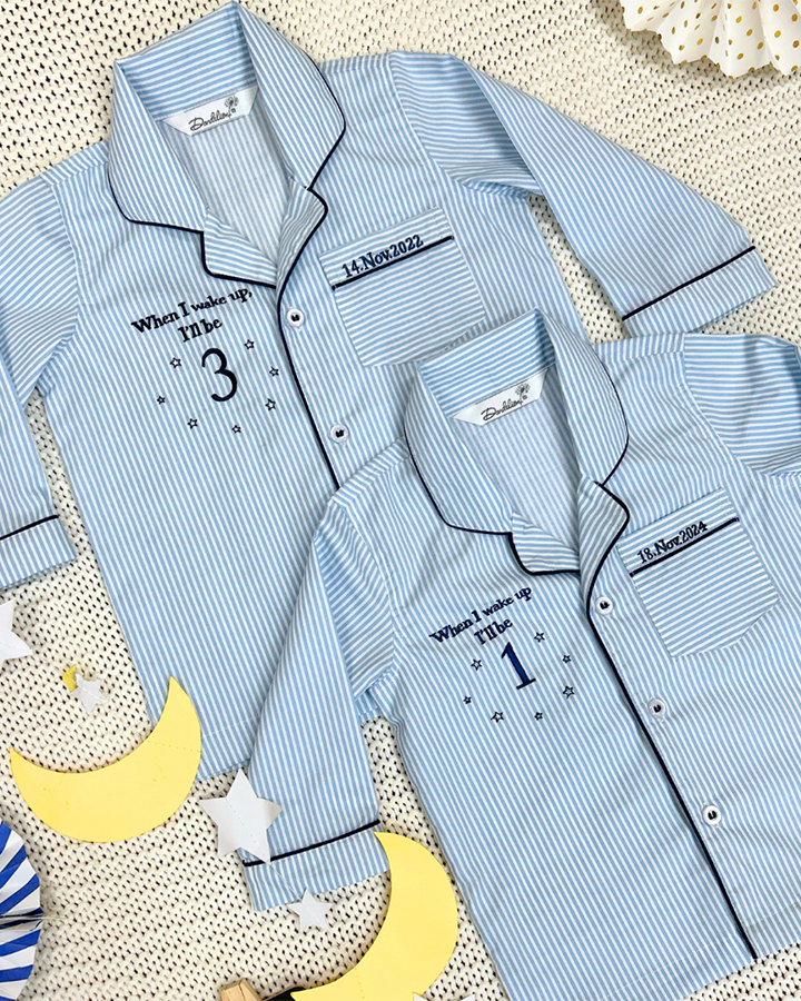 Birthday Embroidered Notched PJ Set
