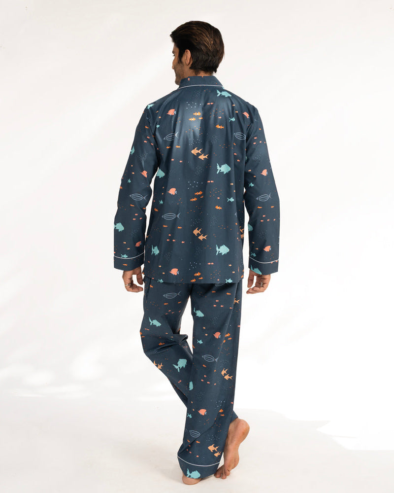 Deep Dive - Everyday Set<br>Men's Cotton Notch Collar Pajama Set