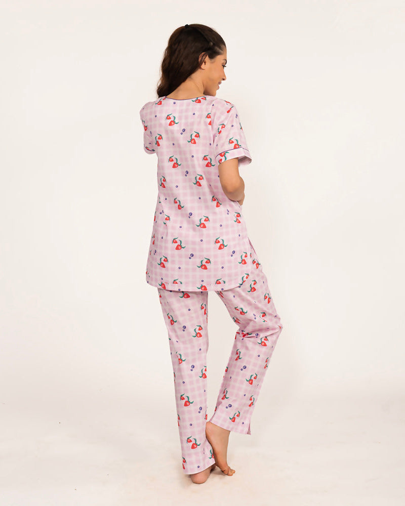 Berry Patch - Cove Set <br>Women’s Cotton Dip Neck Pajama Set