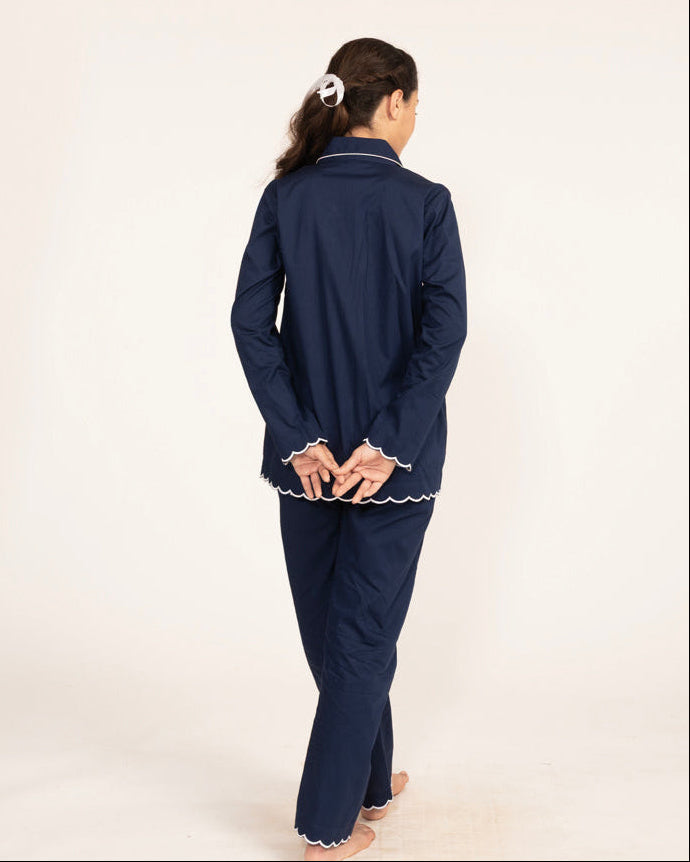 Blue Bell Embroidered Notched Collar Pyjama Set