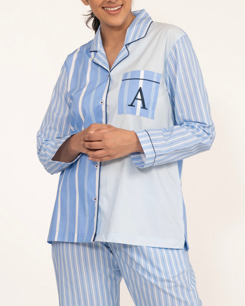 Oceanbreeze - Everyday Set<br>Women’s Cotton Notch Collar Pajama Set