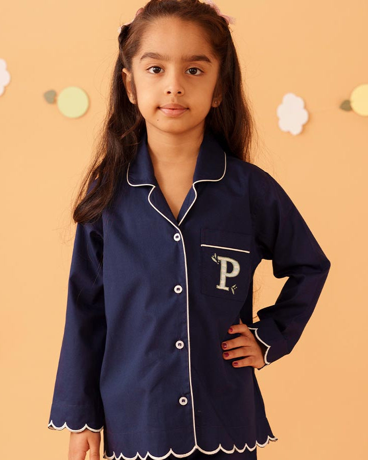 Blue Bell Cotton Notched Pyjama Set