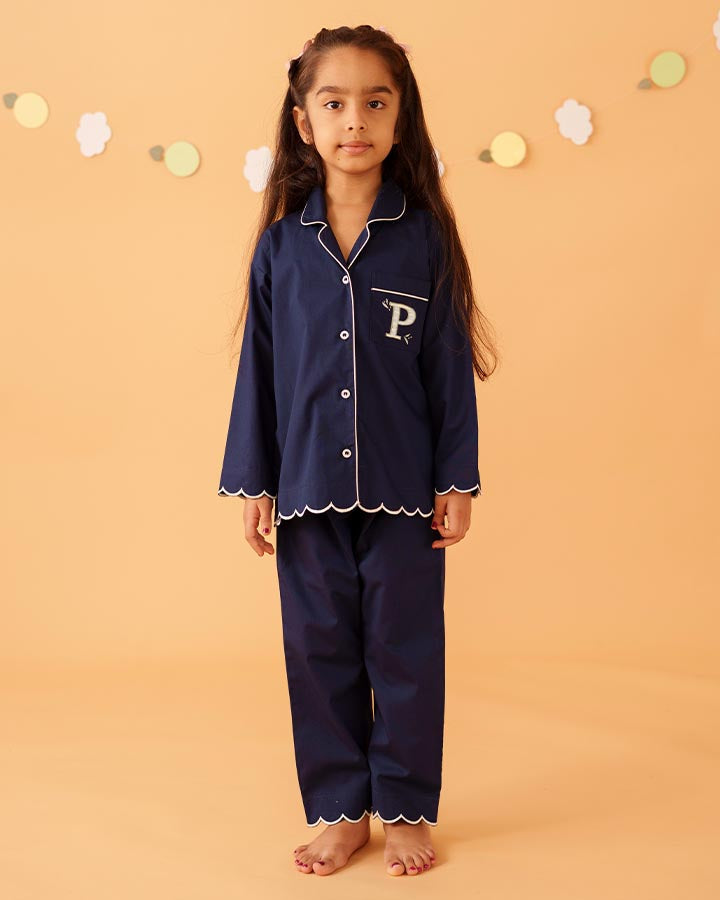 Blue Bell Cotton Notched Pyjama Set