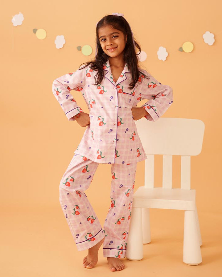 Berry Patch Cotton Notched Pyjama Set
