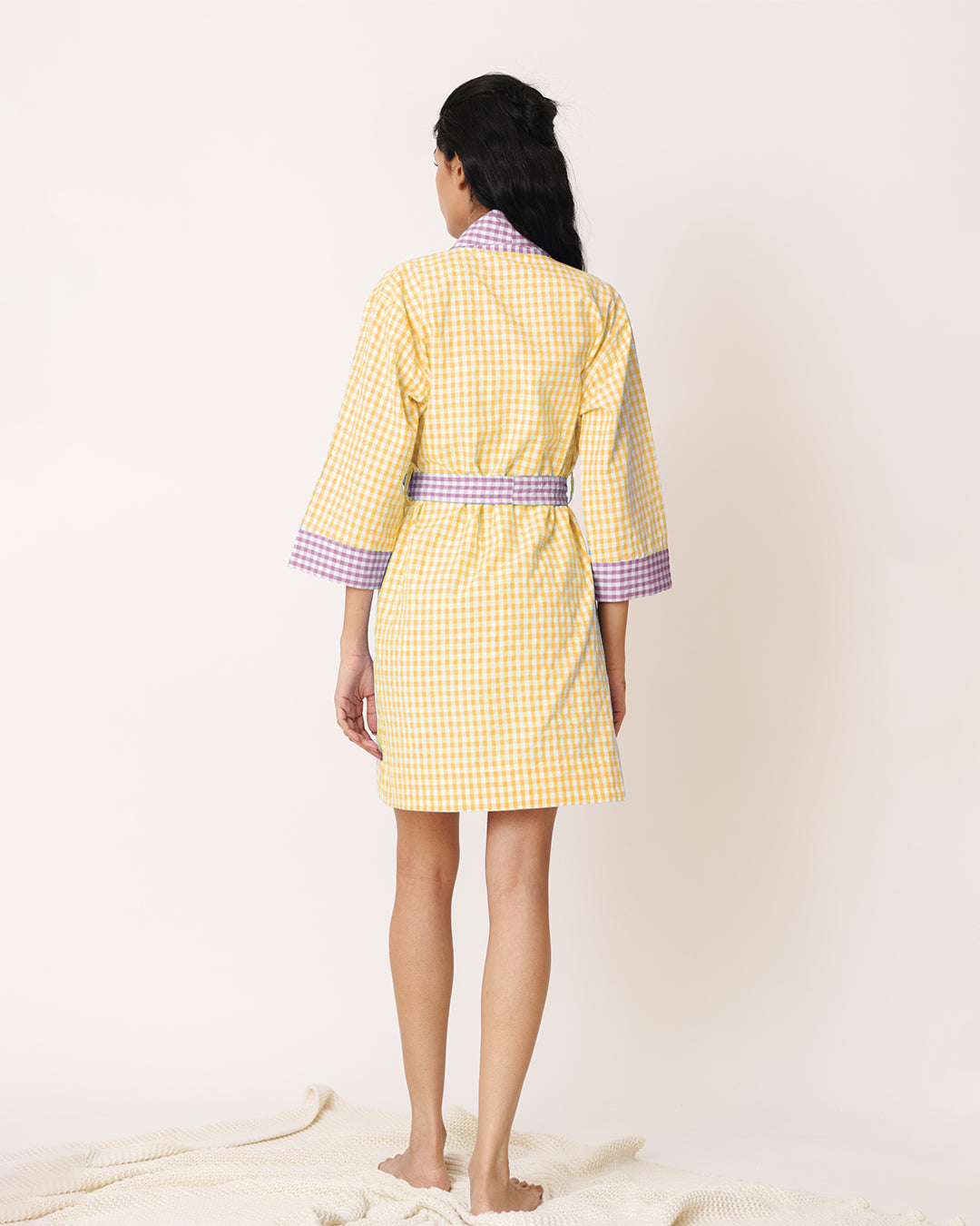 Sunwarm - Layer Robe <br> Women’s Cotton Gingham Classic Robe