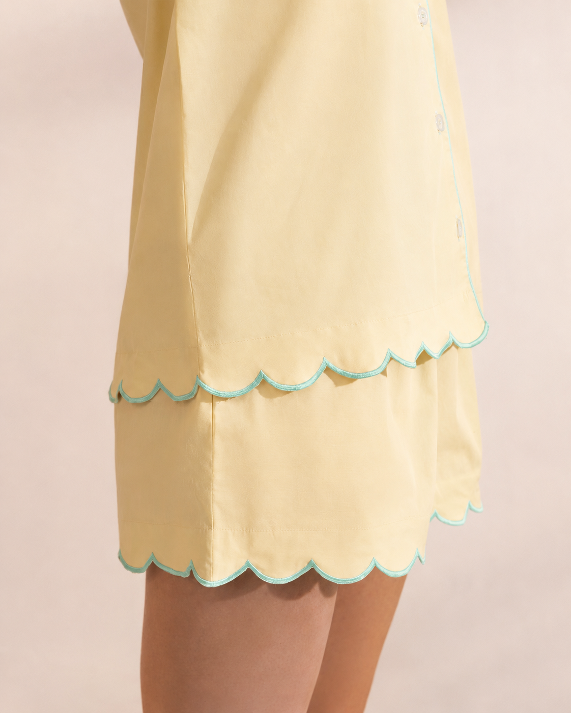 Soft Ease Set<br>Women's Cotton Scalloped Shorts Set