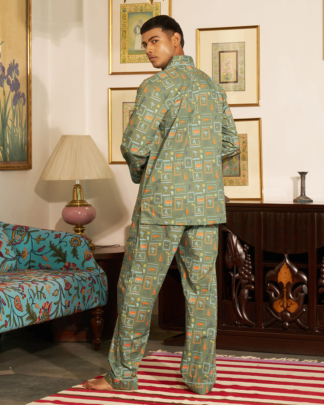 Coastal Cards - Everyday Set<br>Men's Cotton Notch Collar Pajama Set