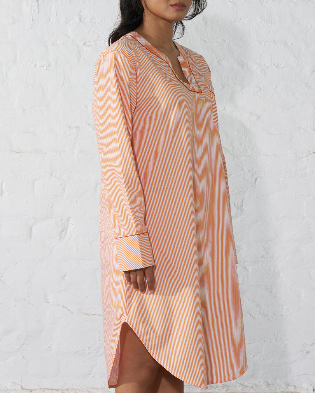 Amber Stripe - Marina Dress<br>Women's Cotton Sleep Dress