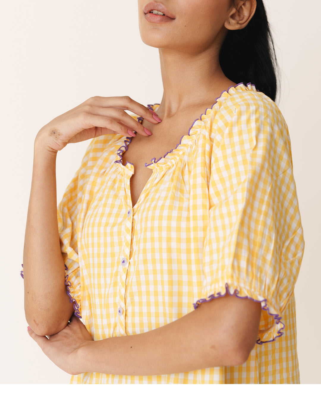 Sunwarm - Everyday Sleep Dress <br> Women’s Cotton Gingham Sleep Nighty