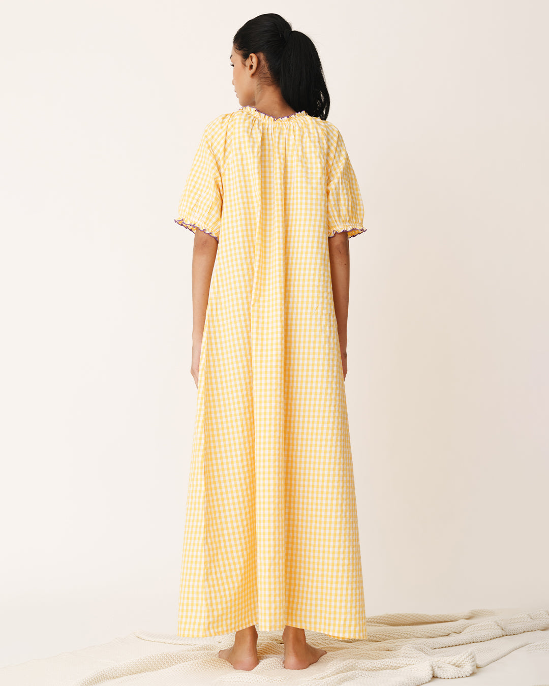 Sunwarm - Everyday Sleep Dress <br> Women’s Cotton Gingham Sleep Nighty