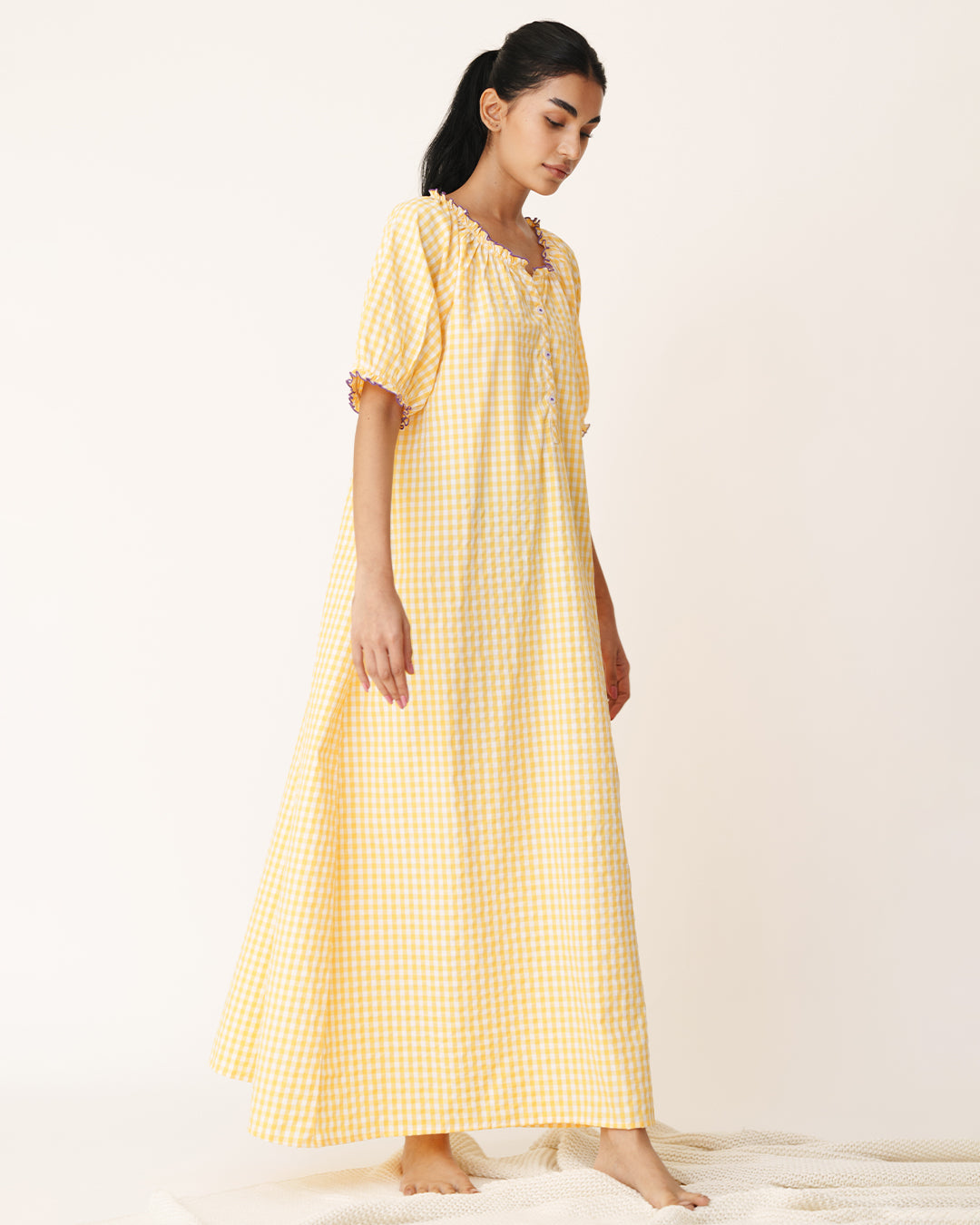 Sunwarm - Everyday Sleep Dress <br> Women’s Cotton Gingham Sleep Nighty