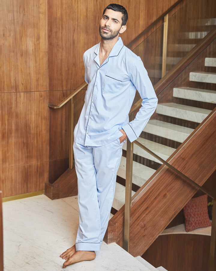 Everyday Set<br>Men's Cotton Notch Collar Pajama Set